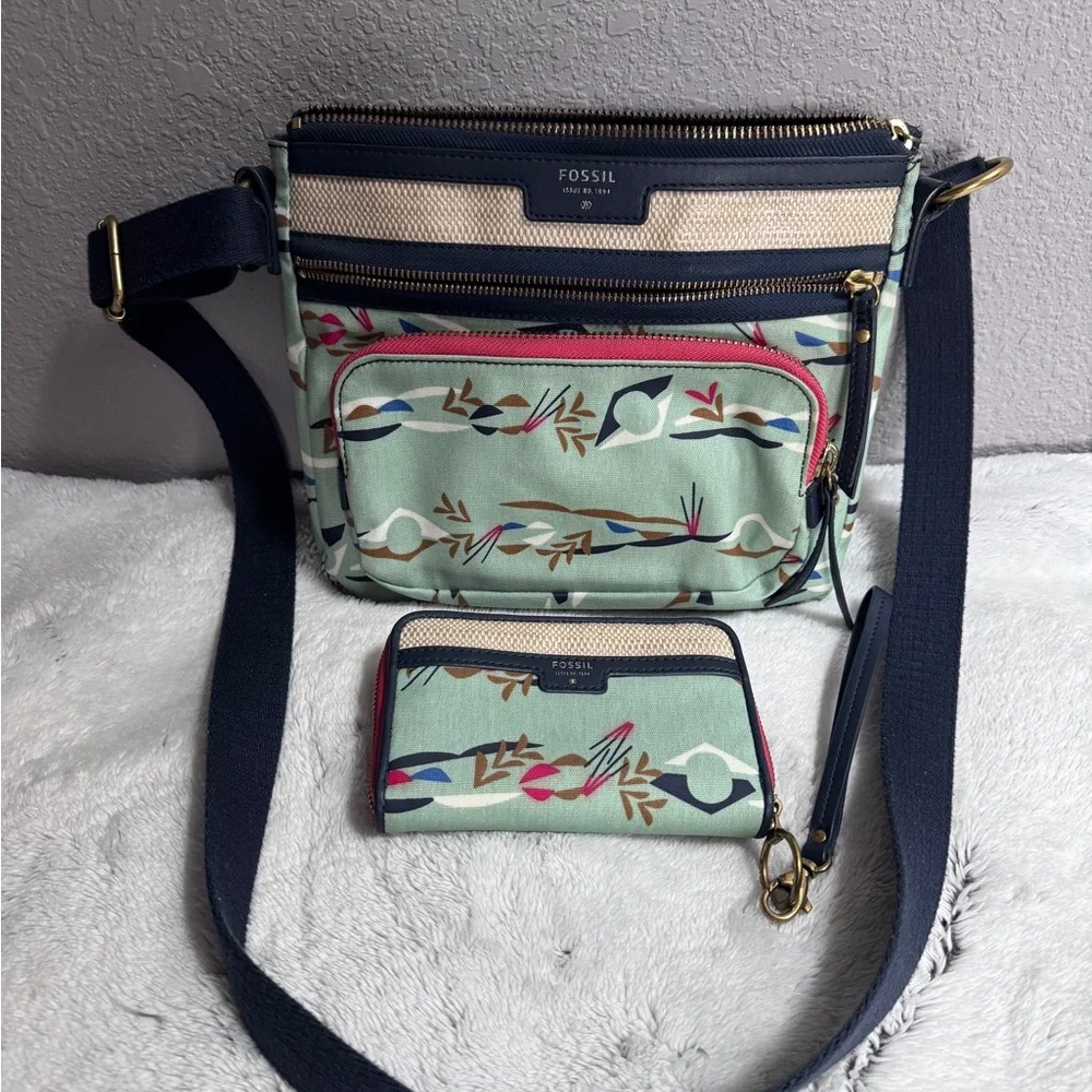 ‼️SALE‼️ $80 Fossil bag and wristlet wallet set~Excellent like new condition - Picture 2 of 12